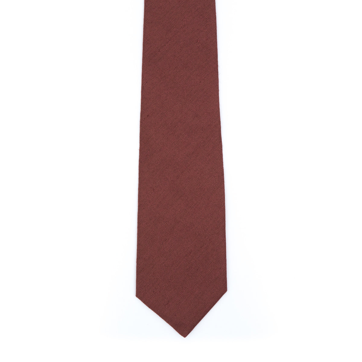 Smooth chestnut herringbone tie