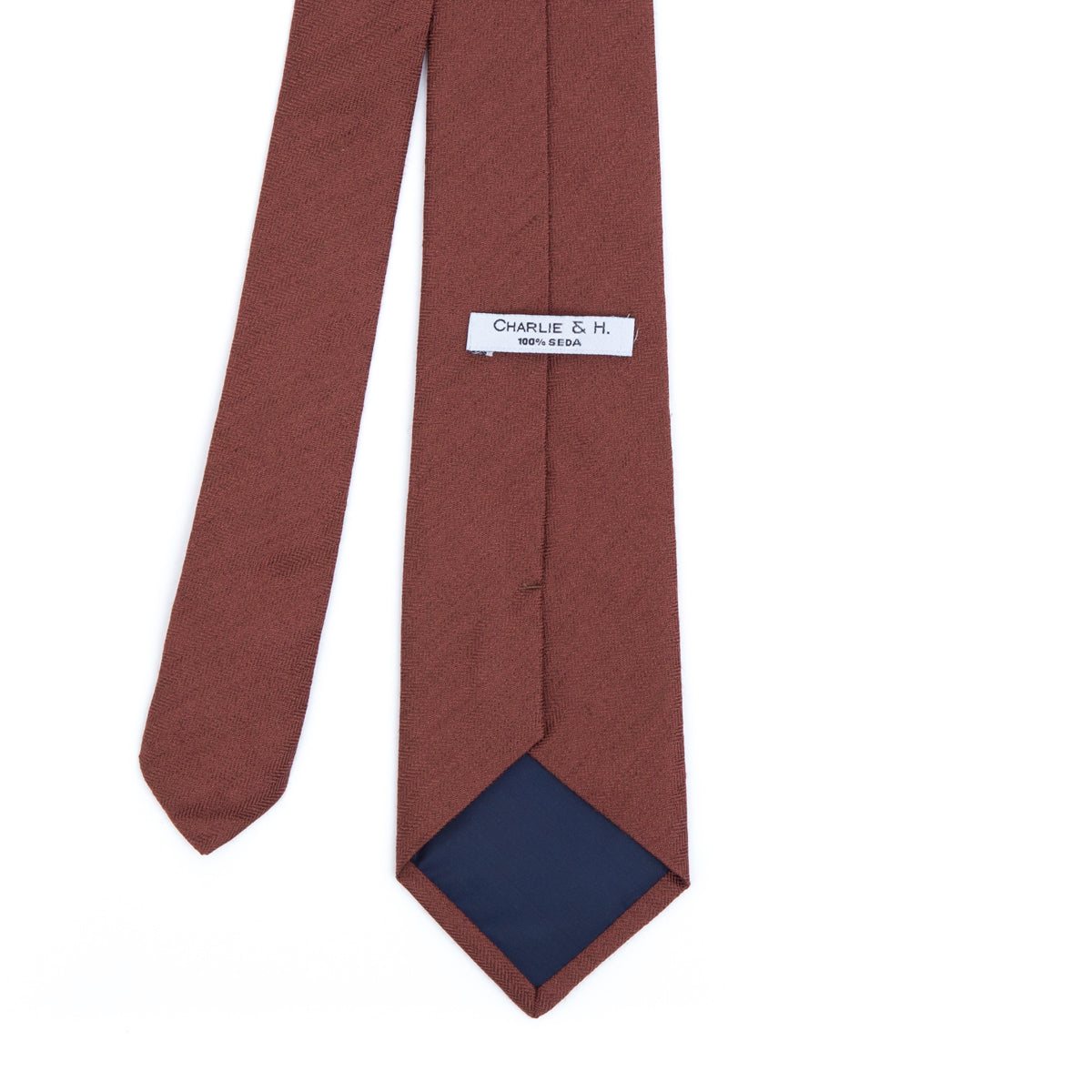 Smooth chestnut herringbone tie