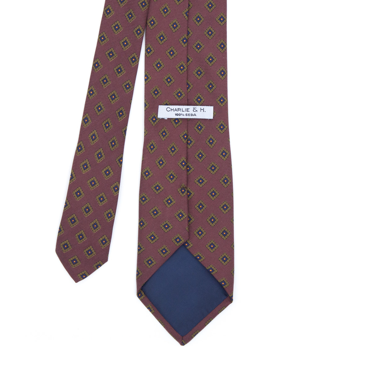 Corbata fantasía rombos castaña - Charlie and H