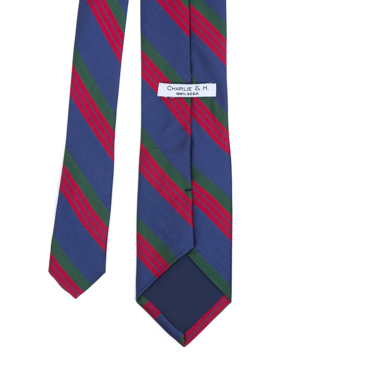 Navy blue striped tie